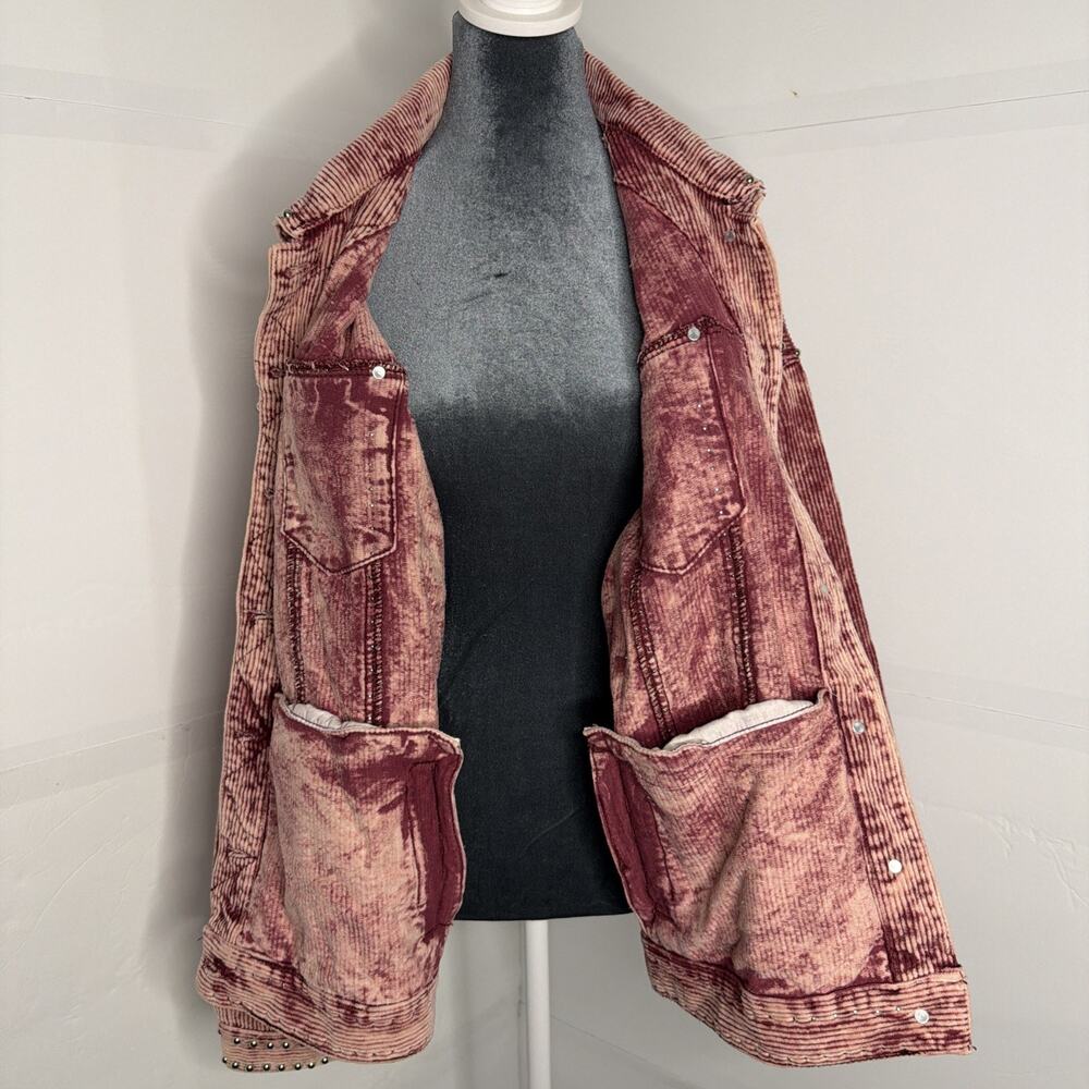 POL Pink Studded Corduroy Jacket Coat Shacket Western Vintage Gift Women’s XL 1X - Picture 3 of 16